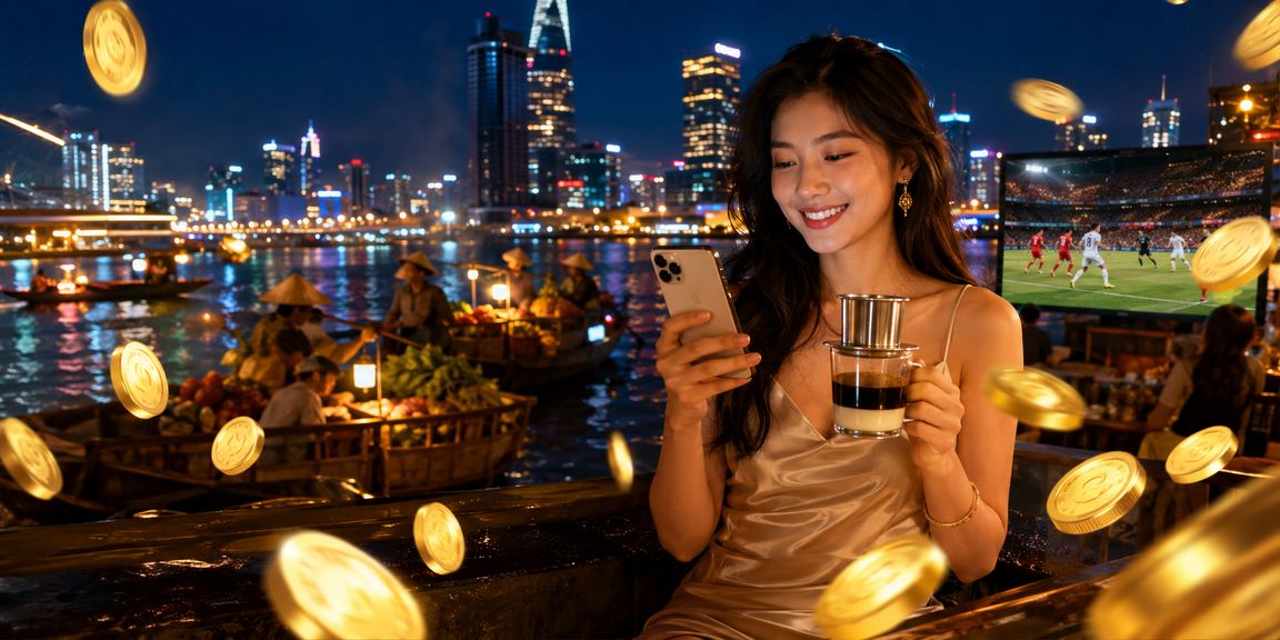 Người hâm mộ bóng đá tại TP. Hồ Chí Minh xem trận đấu và kiểm tra ưu đãi cá cược tại quán cà phê
